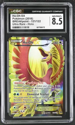 CGC 8.5 Ho-Oh EX 2016 BREAKpoint 121/122 Ultra Rare Holo Pokemon Card - Image 1