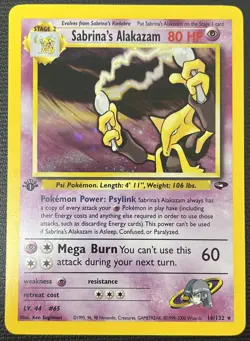 Sabrina's Alakazam 16/132 1st Edition Gym Challenge Holo Rare Pokemon Card NM - Image 1
