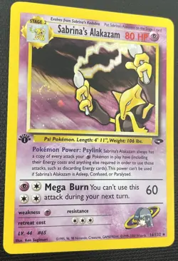 Sabrina's Alakazam 16/132 1st Edition Gym Challenge Holo Rare Pokemon Card NM - Image 2