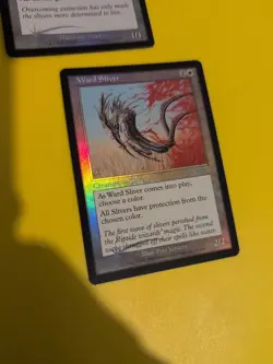 Plated Sliver &Ward Sliver Magic the Gathering 2 Card. Legions. Old Vintage FOIL - Image 3