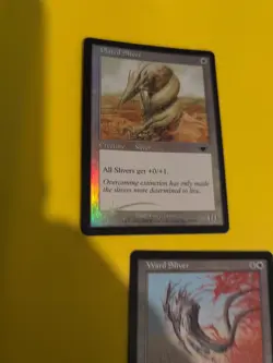 Plated Sliver &Ward Sliver Magic the Gathering 2 Card. Legions. Old Vintage FOIL - Image 5
