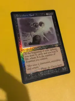 Graveborn Muse. Zombe Spirit Magic the Gathering Card. Legions. Old Vintage FOIL - Image 1
