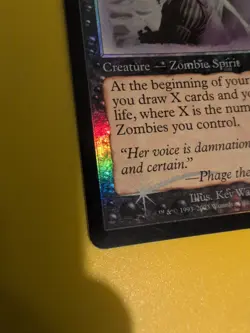 Graveborn Muse. Zombe Spirit Magic the Gathering Card. Legions. Old Vintage FOIL - Image 3