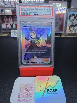 Acerola Full Art 142/147 Burning Shadows PSA 9 Mint Pokemon Card - Image 3
