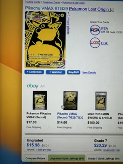 Pokemon Card - Pikachu VMAX Lost Origin TG29/TG30 Ultra Rare - Image 3