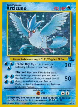 Articuno - 2/62 - Pokemon Fossil Unlimited Holo Rare Card WOTC HP - Image 1