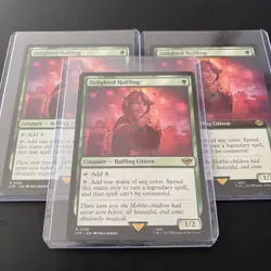 SET OF 3-Delighted Halfling (Extended Art) Universes LOTR MTG - Image 1