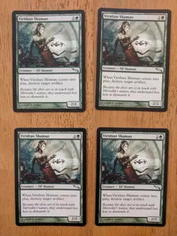 4x Viridian Shaman NM MTG Mirrodin Uncommon x4 Playset Magic - Image 1
