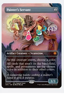 Magic The Gathering Lowryn Eclipsed Painter's Servant Borderless Regular NM - Image 1
