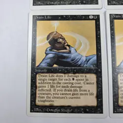4x Drain Life Revised Playset MTG Magic The Gathering - Image 2