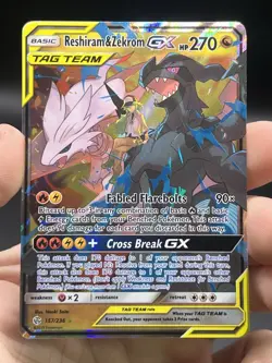 Reshiram & Zekrom GX Tag Team Cosmic Eclipse 157/236 Pokemon English NM - Image 3