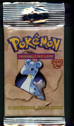 Fossil Pokemon TCG - Sealed Long Crimp Booster Pack - Lapras - Image 1