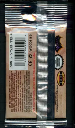 Fossil Pokemon TCG - Sealed Long Crimp Booster Pack - Lapras - Image 2