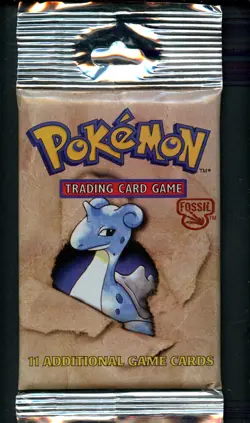 Fossil Pokemon TCG - Sealed Long Crimp Booster Pack - Lapras - Image 1