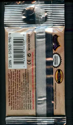 Fossil Pokemon TCG - Sealed Long Crimp Booster Pack - Lapras - Image 2