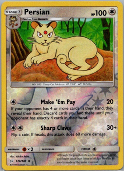 Pokemon - Persian - 126/181 - Reverse Holo - Team Up - NM/M - Image 1