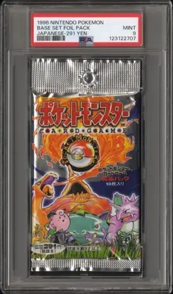 1996 Nintendo Pokemon | 291 Yen Japanese Base Set Foil Pack | PSA 9 Mint | Rare! - Image 1