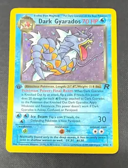 POKEMON DARK GYARADOS 8/82 1ST EDITION HOLO TEAM ROCKET NM NO PLAY PACK FRESH - Image 1