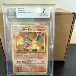 1996 Pokemon TCG Japanese Base Set #6 Charizard Holo Rare Beckett Near Mint 7 - Image 1