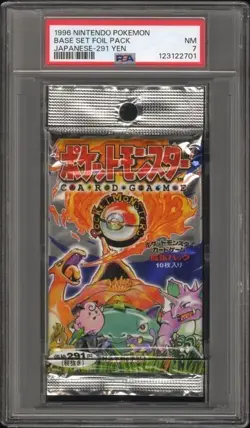 1996 Nintendo Pokemon | 291 Yen Japanese Base Set Foil Pack | PSA 7 Near Mint - Image 1