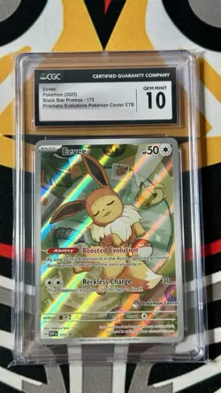 CGC GM 10 - Pokemon Center Stamp Promo Eevee Prismatic Evolutions ETB SVP EN 173 - Image 1