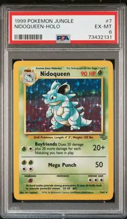 1999 POKEMON JUNGLE #7 NIDOQUEEN-HOLO PSA 6 - Image 1
