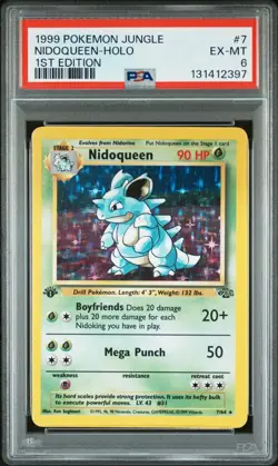 1999 POKEMON JUNGLE 7 NIDOQUEEN-HOLO 1ST EDITION PSA 6 - Image 1