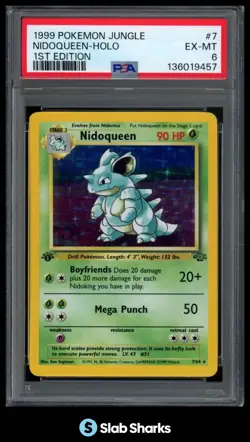 1999 POKEMON JUNGLE 1ST EDITION #7/64 NIDOQUEEN HOLO PSA 6 - Image 1
