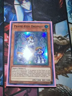 Yugioh Singles - Prank-Kids Dropsies - Super Rare - HISU - 1st Edition - MP - Image 1