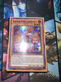 Yugioh Singles - Prank-Kids Lampsies - Super Rare - HISU - 1st Edition - MP - Image 1