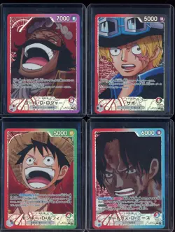 Lot of (4) Monkey D. Luffy Alt Art OP13-001 Carrying His Will ONE PIECE Japanese - Image 1