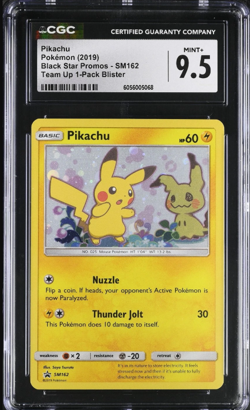 2019 POKEMON BLACK STAR PROMOS - TEAM UP 1-PACK BLISTER #SM162 PIKACHU CGC 9.5 - Image 1