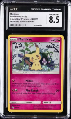2019 POKEMON BLACK STAR PROMOS TEAM UP 1-PACK BLISTER #SM163 MIMIKYU CGC 8.5 - Image 1