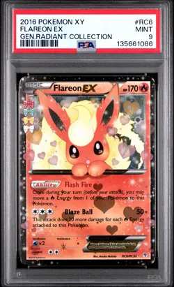 2016 POKEMON XY GENERATIONS RADIANT COLLECTION #RC6 FLAREON EX PSA 9 - Image 1