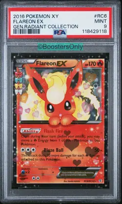 2016 POKEMON XY GENERATIONS RADIANT COLLECTION #RC6 FLAREON EX PSA 9 LOW POP ✅ - Image 2