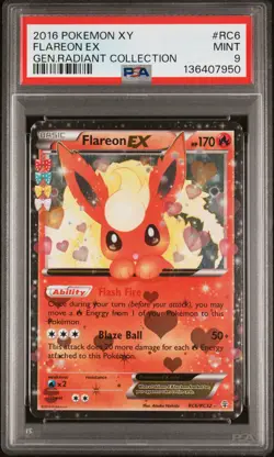 2016 POKEMON XY GENERATIONS RADIANT COLLECTION #RC6 FLAREON EX PSA 9 - Image 1