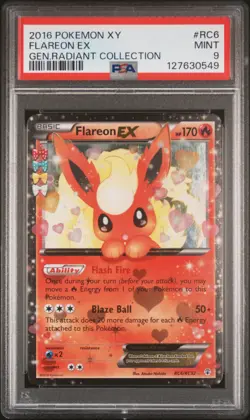 2016 POKEMON XY GENERATIONS RADIANT COLLECTION #RC6 FLAREON EX PSA 9 - Image 1
