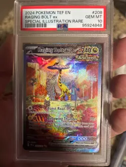 PSA 10 GEM MINT Raging Bolt ex SIR 208/162 Temporal Forces 2024 Pokemon - Image 1