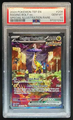 2024 Pokemon SV Temporal Forces TEF EN Raging Bolt ex #208/162 PSA 10 - Image 1