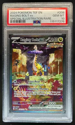 2024 Pokemon SV Temporal Forces Raging Bolt ex #208/162 PSA 10 - Image 1