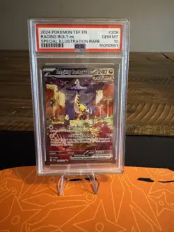 2024 POKEMON TEF EN-TEMPORAL FORCES #208/162 RAGING BOLT EX [PSA10] - Image 1