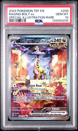 POKEMON PSA 10 2024 SV Temporal Forces Raging Bolt ex 208/162 SIR *9295 - Image 1