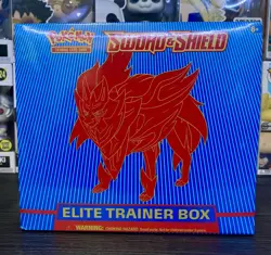 Sword and Shield Base Set ETB Elite Trainer Box Zamazenta Pokemon TCG Sealed - Image 1