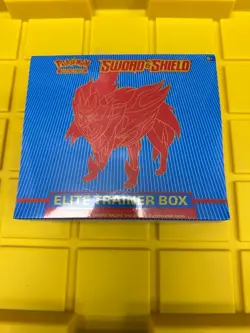 Sword and Shield Base Set ETB Elite Trainer Box Zamazenta Pokemon TCG Sealed - Image 1