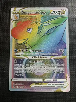 Pokemon Go Sword & Shield Dragonite VStar Rainbow Secret Rare 081/078 NM - Image 1