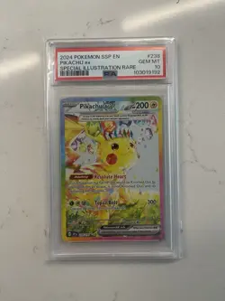 Pokemon TCG Pikachu EX 238/191 PSA 10 Special Illustration Rare Surging Sparks - Image 1