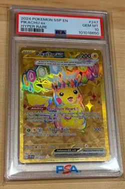 Pokemon Pikachu TCG SV08 Surging Sparks EX Ultra Rare PSA 10 - Image 1