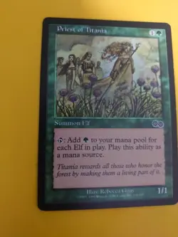 Priest of Titania Summon Elf. Urza's Saga. Magic the Gathering Card. - Image 4