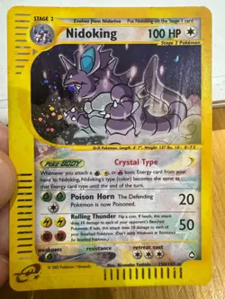 Crystal Nidoking Aquapolis 150/147 E Series Holo Pokemon Card LP/MP - Image 1