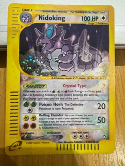Crystal Nidoking Aquapolis 150/147 E Series Holo Pokemon Card LP/MP - Image 2